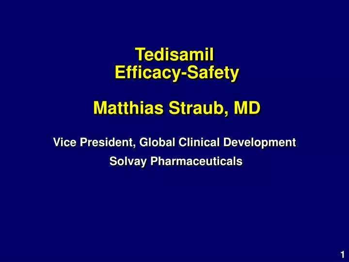 tedisamil efficacy safety matthias straub md