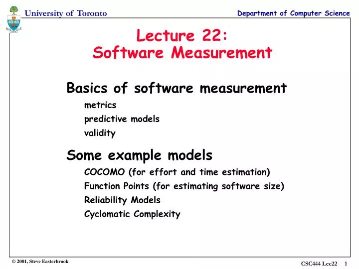 lecture 22 software measurement