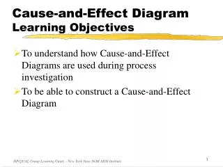 Cause-and-Effect Diagram Learning Objectives