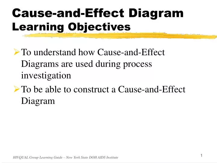 cause and effect diagram learning objectives