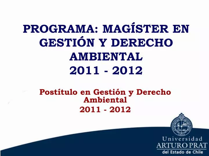 programa mag ster en gesti n y derecho ambiental 2011 2012