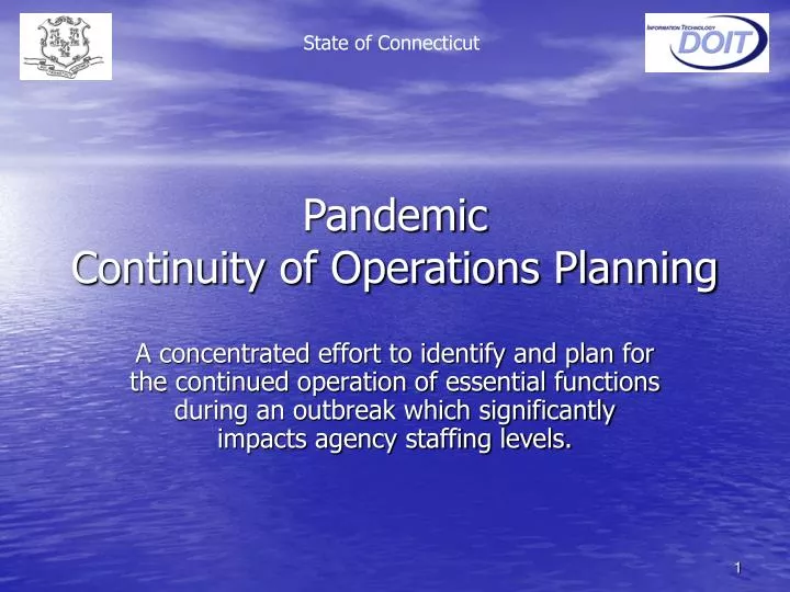 pandemic continuity of operations planning