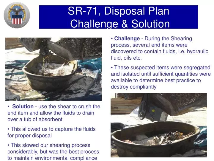 sr 71 disposal plan challenge solution