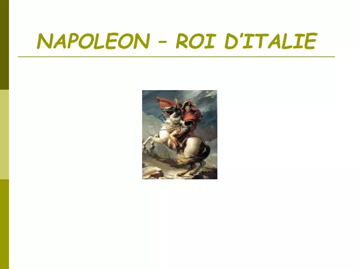napoleon roi d italie