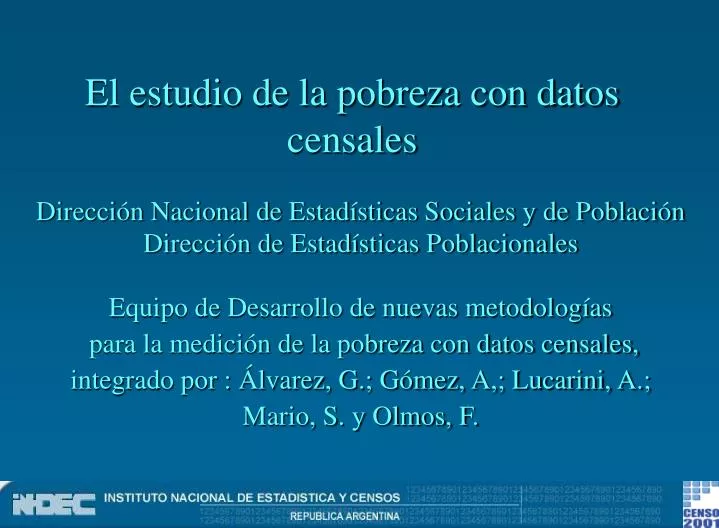 el estudio de la pobreza con datos censales