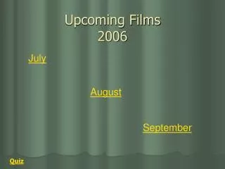 Upcoming Films 2006