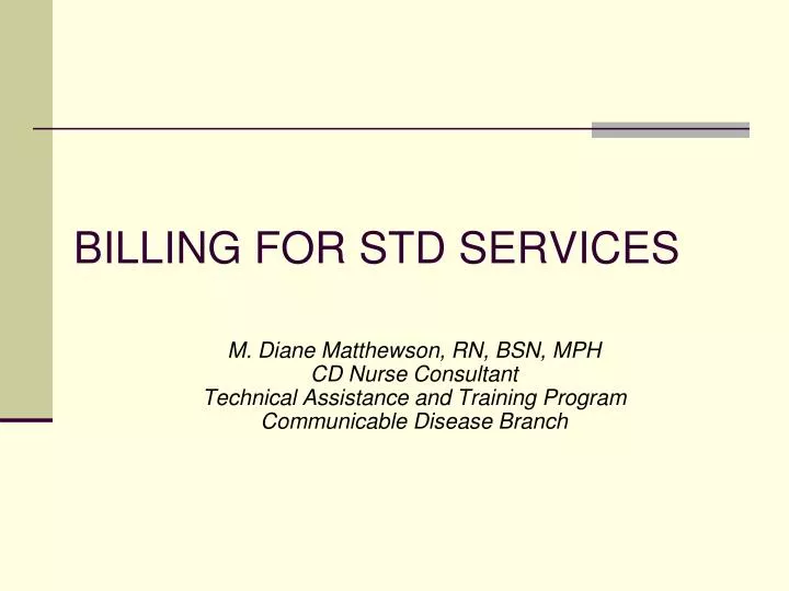 billing for std services