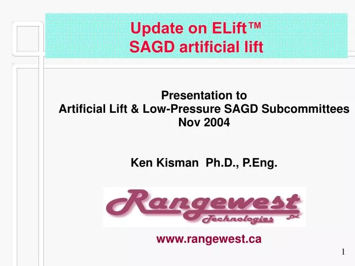update on elift sagd artificial lift