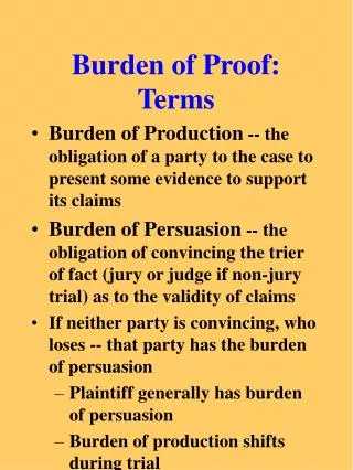 Burden of Proof: Terms