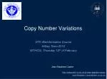 Copy Number Variations - slide 1