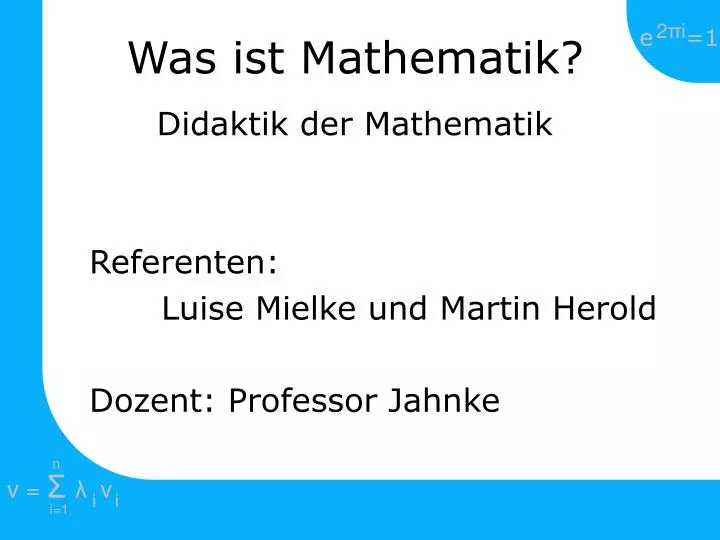 was ist mathematik