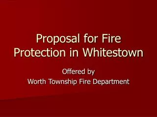 Proposal for Fire Protection in Whitestown