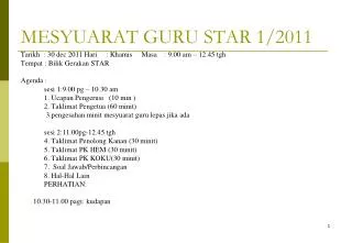MESYUARAT GURU STAR 1/2011