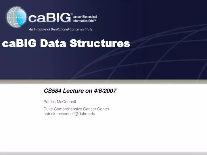 cabig data structures