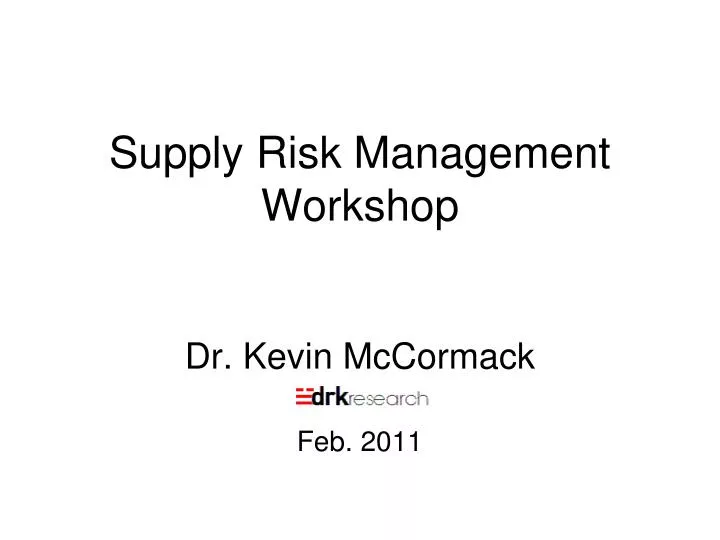 supply risk management workshop