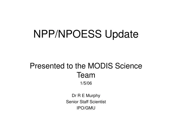 npp npoess update