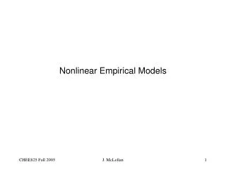 Nonlinear Empirical Models