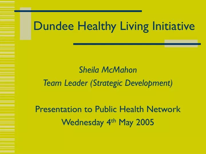 dundee healthy living initiative
