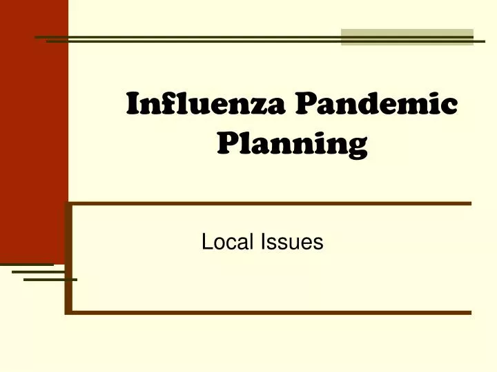 influenza pandemic planning