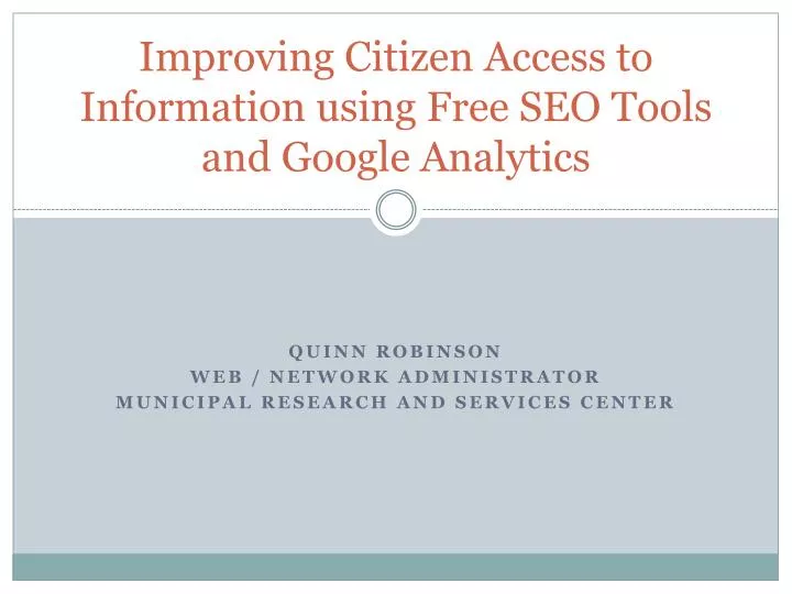 improving citizen access to information using free seo tools and google analytics