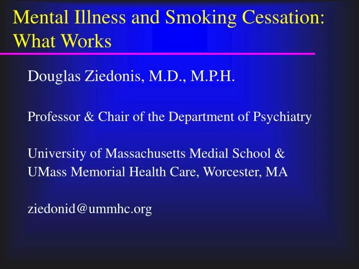 mental illness and smoking cessation what works