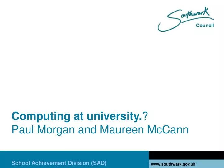 computing at university paul morgan and maureen mccann
