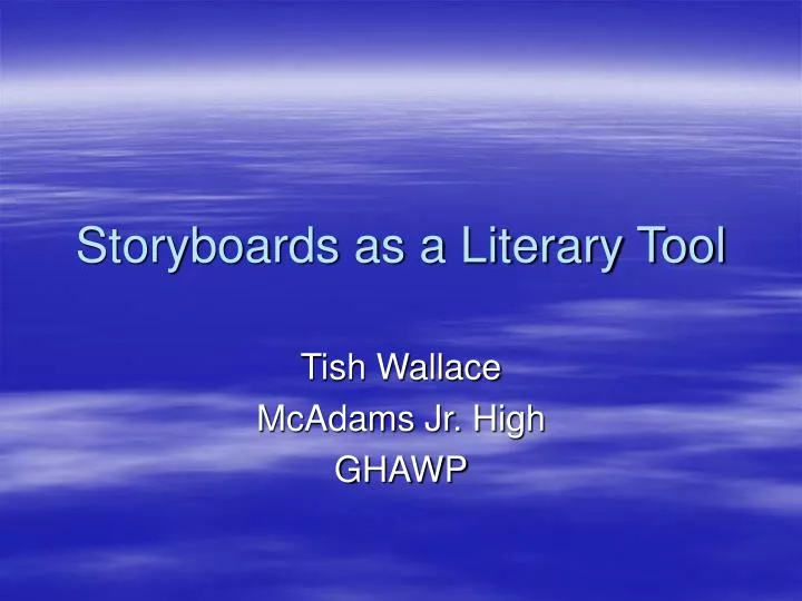 storyboards as a literary tool