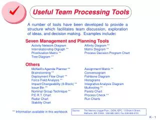 Useful Team Processing Tools