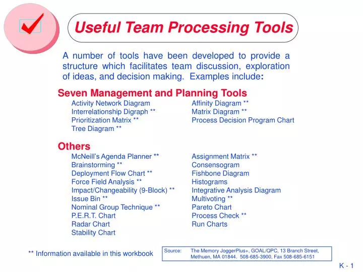 useful team processing tools