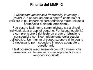 Finalità del MMPI-2
