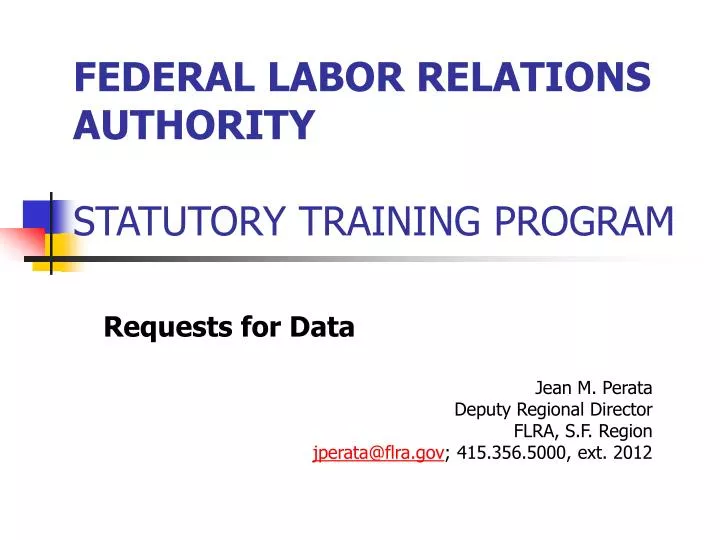 federal labor relations authority statutory training program