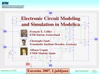 Electronic Circuit Modeling and Simulation in Modelica