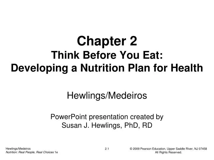 chapter 2 think before you eat developing a nutrition plan for health