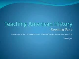Teaching American History