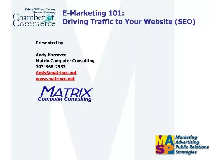 e marketing 101 driving traffic to your website seo