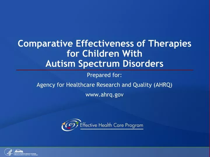 comparative effectiveness of therapies for children with autism spectrum disorders