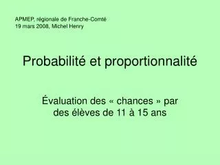 probabilit et proportionnalit