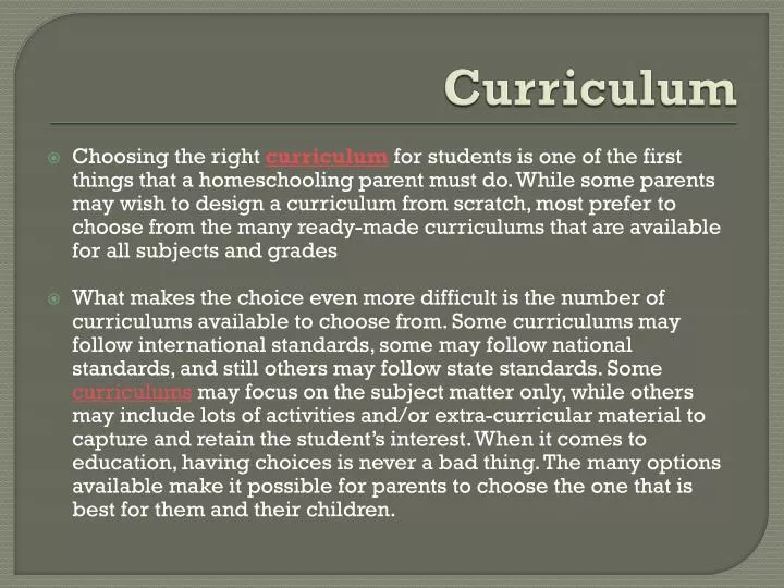 curriculum