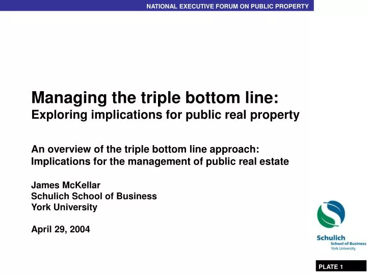 managing the triple bottom line exploring implications for public real property