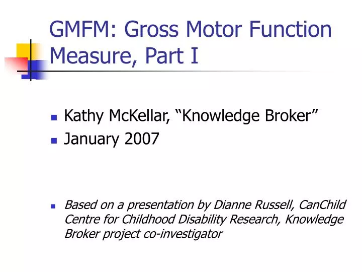 gmfm gross motor function measure part i