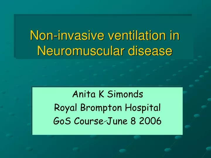 non invasive ventilation in neuromuscular disease