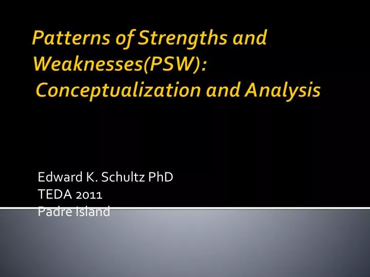 patterns of strengths and weaknesses psw conceptualization and analysis