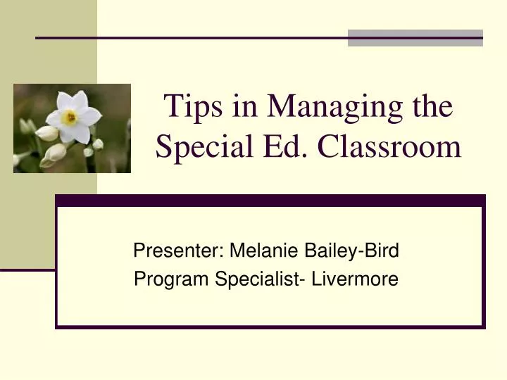 tips in managing the special ed classroom