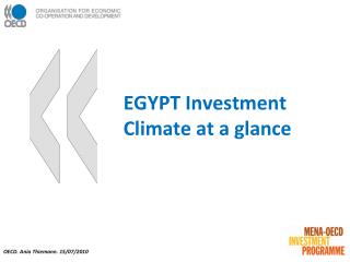 EGYPT Investment Climate at a glance