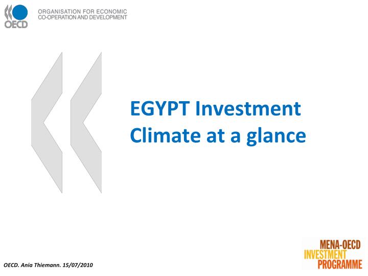 egypt investment climate at a glance