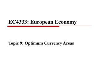 EC4333: European Economy