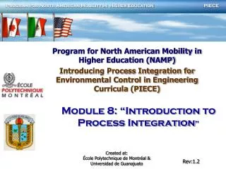 Module 8: “Introduction to Process Integration ”