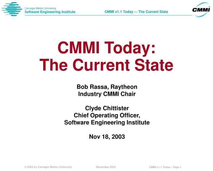 cmmi today the current state