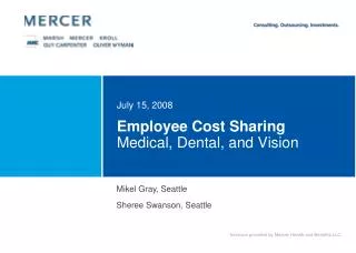 Employee Cost Sharing Medical, Dental, and Vision