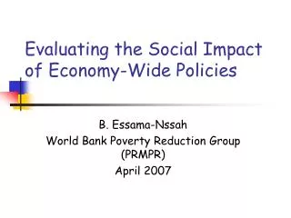Evaluating the Social Impact of Economy-Wide Policies